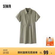 森馬（Semir）連衣裙女翻領(lǐng)燈籠袖休閑風(fēng)2025夏季防曬收腰短裙戶(hù)外109325114027