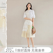 對白【杜鵑同款】×馮瑋藝術(shù)家聯(lián)名氣質(zhì)連衣裙女夏2025新款襯衫裙 白色沙發(fā) M