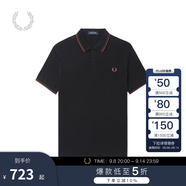 Fred Perry男士POLO衫2025夏季商務(wù)短袖重磅麥穗多彩T恤M3600 W68/黑色 L