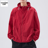 以純（YISHion）新款冰絲防曬衣男士夏季輕薄款透氣戶外釣魚防曬服外套男女款 7777=紅色 S （ 碼數(shù)偏大一碼哦 ）
