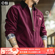 馬登工裝底特律獵裝夾克男美式復(fù)古J001巴恩風翻領(lǐng)谷倉外套秋季新款 火龍果色 【安可拉紅/衣服男裝】 L