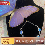 詩(shī)筠（SHIJUN）【小眾禮物】蝴蝶手鏈標本熒光反光手工精美制作首飾藍色創(chuàng  )意飾品 藍色-大藍閃蝶