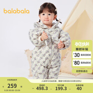 巴拉巴拉連體衣嬰兒秋冬裝外出加絨抱衣哈衣爬服2024保暖萌趣208424120001