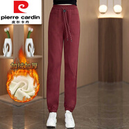 皮爾卡丹（pierre cardin）安可拉紅衛(wèi)褲2025秋冬加絨新款百搭慵懶風高腰寬松顯瘦束腳彎刀褲 安可拉紅-冬季加.絨款今年流行的 4XL 建議146-155斤