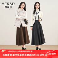 婭麗達(dá)赫本風(fēng)仿毛呢半身裙女2023秋冬新款a字傘裙遮胯氣質(zhì)長(zhǎng)裙子 灰色 XL