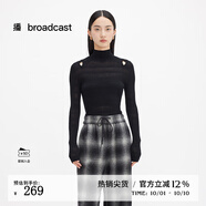 播高領(lǐng)羊毛針織衫女商場(chǎng)同款秋季新款內(nèi)搭緊身毛衣BDQ4SD1204 K40黑色 XS