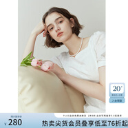 范思藍(lán)恩黑色法式氣質(zhì)顯瘦連衣裙女夏季赫本風(fēng)小黑裙設(shè)計感12125 柔花白色 M