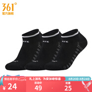 361°361度秋季新款女三雙裝平板短襪 黑色 均 碼