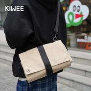 KIWEE未行三角包斜挎包男士單肩包潮牌迷你女士胸包腰包輕便騎行包郵差 香檳-小號（RPET升級款） 新老logo隨機發(fā)