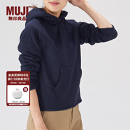 無(wú)印良品 MUJI 女式 針織抓絨 連帽衫 W8AB131 海軍藍 M
