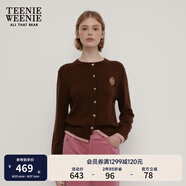 Teenie Weenie小熊針織開(kāi)衫女春季軟糯舒適簡(jiǎn)約休閑通勤針織毛衣外套女 棕色 L (170)