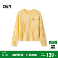 森馬（Semir）森柔毛衫|毛衣女絞花溫柔寬松2024冬圓領(lǐng)刺繡套頭衫109724107002