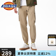 dickies休閑褲 男女同款新復古回潮印花多口袋束口工裝褲百搭8 沙色 28