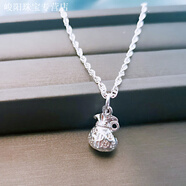 KZD老鳳凰999純銀項鏈女足銀簡(jiǎn)約氣質(zhì)福袋復古吊墜錦鯉鎖骨鏈 純銀福袋吊墜+水波鏈 0.99克