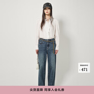 DZZIT【爆款補單】地素泡泡袖襯衫春秋季新款法式復古白色長(cháng)袖上衣女 白色 XS