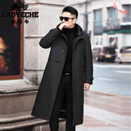 老爺車(chē)中長(cháng)款派克服男士冬季皮草貂內膽棉衣皮毛一體可拆卸貂皮大衣外套 黑大長(cháng)款 毛衣袖+可拆卸內膽 L 建議105-120斤