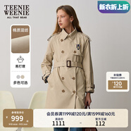 Teenie Weenie小熊女裝2025春季新款復(fù)古英倫學(xué)院徽章簡約風(fēng)衣外套 卡其色 S 160
