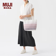 無(wú)印良品（MUJI） 手編包 環(huán)保材料 手提包菜籃子 編織包草編包 包包 女包 煙熏粉色橫條紋 小 長(cháng)24*寬10*高24cm