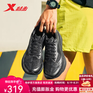 特步（XTEP）一體成型二代跑步鞋女鞋減震耐磨運動鞋競速體考訓練回彈跑鞋男 信念【女】 黑 36