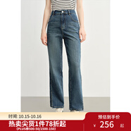 獨(dú)束大碼女裝顯瘦遮胯牛仔褲女春裝新款胖mm高腰寬松褲子 牛仔藍(lán) M (尺碼：1) (尺碼：1)
