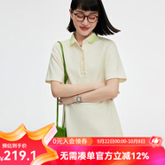 雲上生活「舒適圈polo裙」直筒polo連衣裙夏T恤裙L8370X 杏仁米色 L [(115-130斤)
