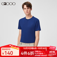 G2000同款2025夏季休閑圓領(lǐng)套頭全棉透氣男士t恤短袖*21140122【清倉】 黑藍色/75 M/170