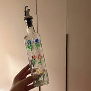 詠幻碎花油瓶玻璃油壺廚房家用不掛油食品級醬油瓶調(diào)味瓶油醋罐2025新 覆古碎花油瓶--500ml【加厚玻璃 不易掛壁】