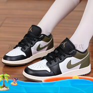 耐克（NIKE）AirJordanAJ1低幫板鞋男女情侶休閑運動(dòng)籃球鞋新款潮 553560/553558-092黑白綠女款GS 40 男
