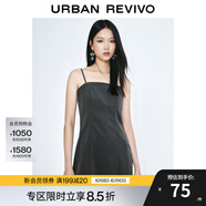 UR2025春季新款女裝格雷系簡約氣質(zhì)吊帶連衣裙UYY750046 淺灰 XL