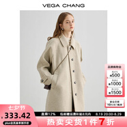 VEGA CHANG毛呢大衣女2025年冬新款大衣小個(gè)子高級感赫本風(fēng)外套 燕麥色 M