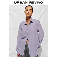 UR2026春季新款女裝簡(jiǎn)約通勤氣質(zhì)風(fēng)長(cháng)袖開(kāi)襟襯衫UWB250002 淡紫 XS