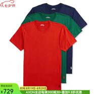 POLO RALPH LAURENT恤男裝男士春夏季棉短袖奢侈品精梳棉3件套裝上衣半截袖名牌禮物 SPORTSMAN-紅/綠/藍(lán) 名牌男士t恤 L （胸圍107-112厘米）