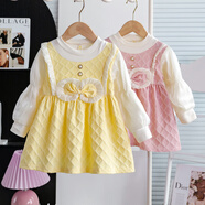 G.duck女童連衣裙春秋2025新款寶寶秋季長(cháng)袖裙子兒童公主洋氣秋裝格子裙 粉紅色 120 cm