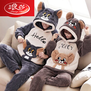 浪莎秋冬款情侶睡衣冬季珊瑚絨貓和老鼠加厚加絨男女法蘭絨家居服套裝 48-98貓和老鼠 均為單套價(jià) M 男XL 身高175C左右 體重130-15