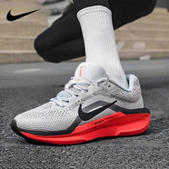 耐克（NIKE）男鞋 2025新款秋季運動(dòng)鞋WINFLO 11緩震跑鞋耐磨透氣通勤跑步鞋 灰紅黑勾-008 【全掌型air氣墊】 42.5