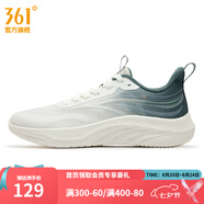 361度男鞋運(yùn)動(dòng)鞋夏季新款男輕速跑步鞋 羽毛白/暗松綠 44