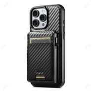 善優(yōu)緣適用iPhone17無(wú)線充電手機(jī)殼三星S25磁吸2in1碳纖維插卡皮套谷歌9 H19碳纖維黑 三星Note20Ultra