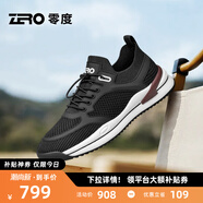 零度Zero運(yùn)動(dòng)鞋男新款頭層牛皮休閑男鞋時(shí)尚舒適低幫緩震回彈慢跑鞋男 黑色 【網(wǎng)面透氣】 39 拍比運(yùn)動(dòng)鞋小一碼