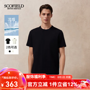 Scofield【3A抑菌】男裝25年新款春季圓領休閑短袖舒適涼感T恤 黑色 L (175)