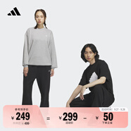 adidas情侶款加絨加厚直筒束腳運動褲男女秋冬阿迪達斯官方輕運動   黑色   M