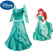 迪士尼（Disney）長發(fā)公主裙睡美人魚迪士尼cosplay服裝兒童在逃公主連衣裙灰姑娘 美人魚公主裙 120cm
