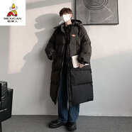 稻草人（MEXICAN）抗寒零下40度羽絨服男厚長(cháng)款極寒服外套300斤加肥加大碼羽絨夾克 黑色 8XL 275-300斤