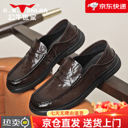 公牛世家（G.N.Shi Jia）男鞋夏季透氣防臭真皮商務(wù)休閑 棕色 44
