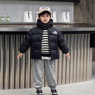 史努比（SNOOPY）童裝兒童服男童女童白鴨絨外套寶寶拼色加厚服中小童外穿 黑色 110 cm 建議身高90-100