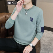 JEEP SPIRIT衛(wèi)衣男春秋款2025秋季新款長(zhǎng)袖T恤時(shí)尚潮流上衣黑色衣服男士秋衣 1153-背面春秋款 淺綠色 M 【建議90-105斤】