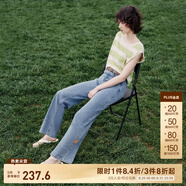 ONLY夏季涼感冰氧酷高腰顯瘦直筒褲牛仔褲女|124232025 J33 350水洗牛仔藍(lán) S (160) 64A/SS