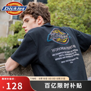 dickies【經(jīng)典款】Dickies短袖純棉舒適男女同款LOGO印花無憂搭T恤男7310 黑色 XL