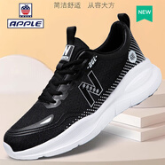 Apple飛織網(wǎng)面鞋男鞋子新款夏季情侶款百搭休閑透氣軟底舒適運(yùn)動(dòng)鞋 黑色跑鞋5505 36 升級(jí)版標(biāo)準(zhǔn)碼