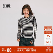 森馬（Semir）針織衫女撞色假兩件內(nèi)搭冬季2024含羊毛套頭毛衫修身109724107012