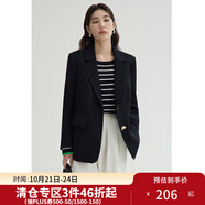 獨(dú)束大碼女裝通勤輕職業(yè)隨性西裝外套女春季新款微胖mm簡約風(fēng)尚上衣 靜謐黑 XL （尺碼：3） 拍前和客服確認(rèn)尺碼